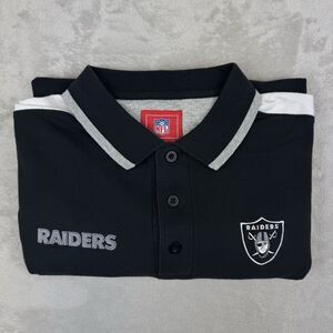 Las Vegas Raiders NFL Polo Shirt Men’s XL Black Gray Panel Sleeve